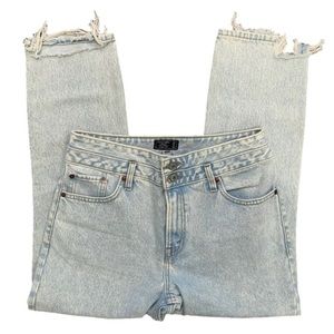 ABERCROMBIE and Fitch acid wash raw hem Mom jeans